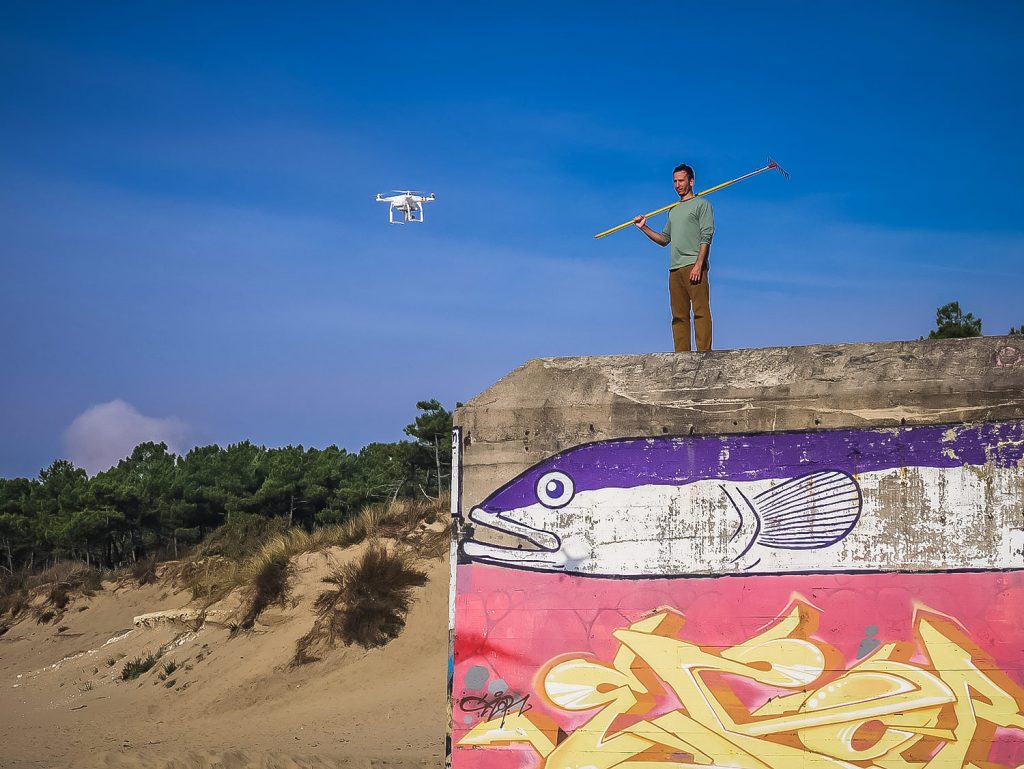 Drone beach art