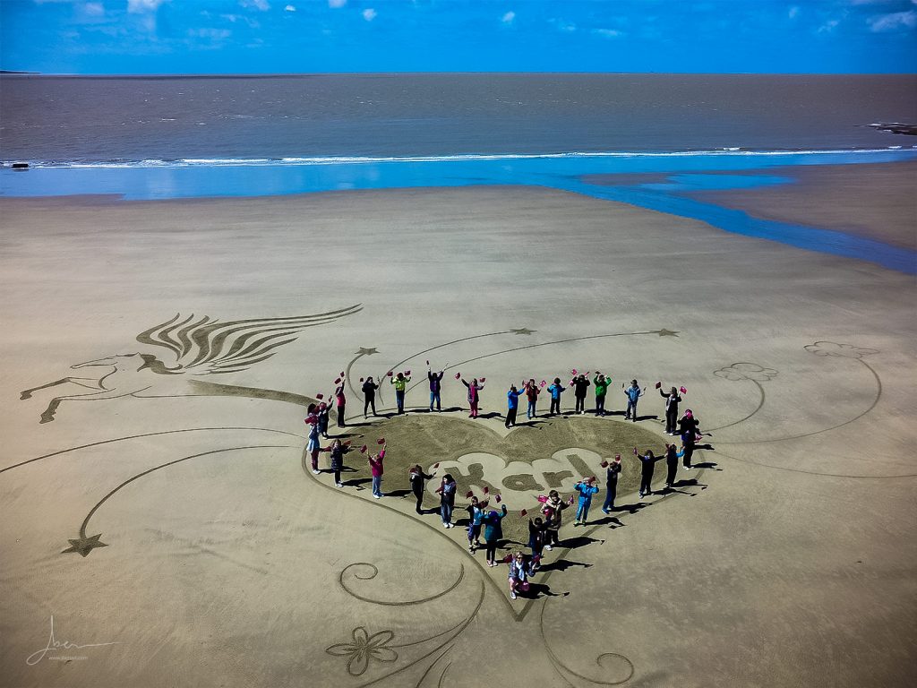 Beach Art un coeur pour Karl