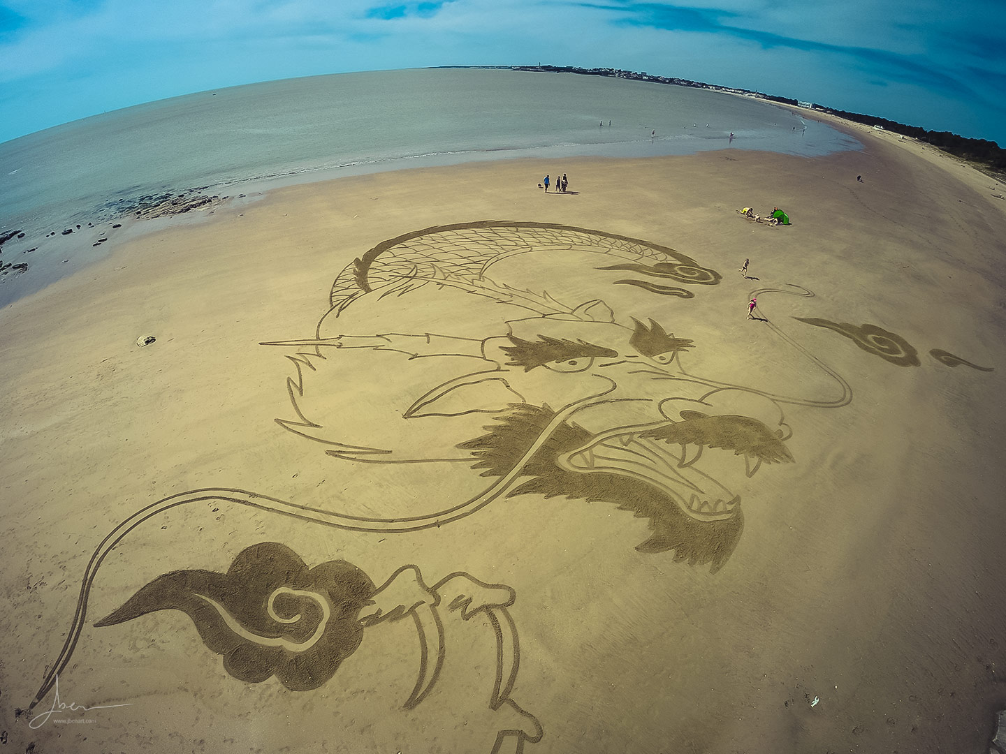 Beach art dragon japonais