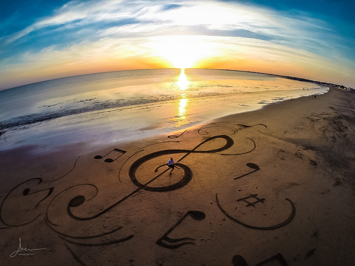 Beach art Clé de sol