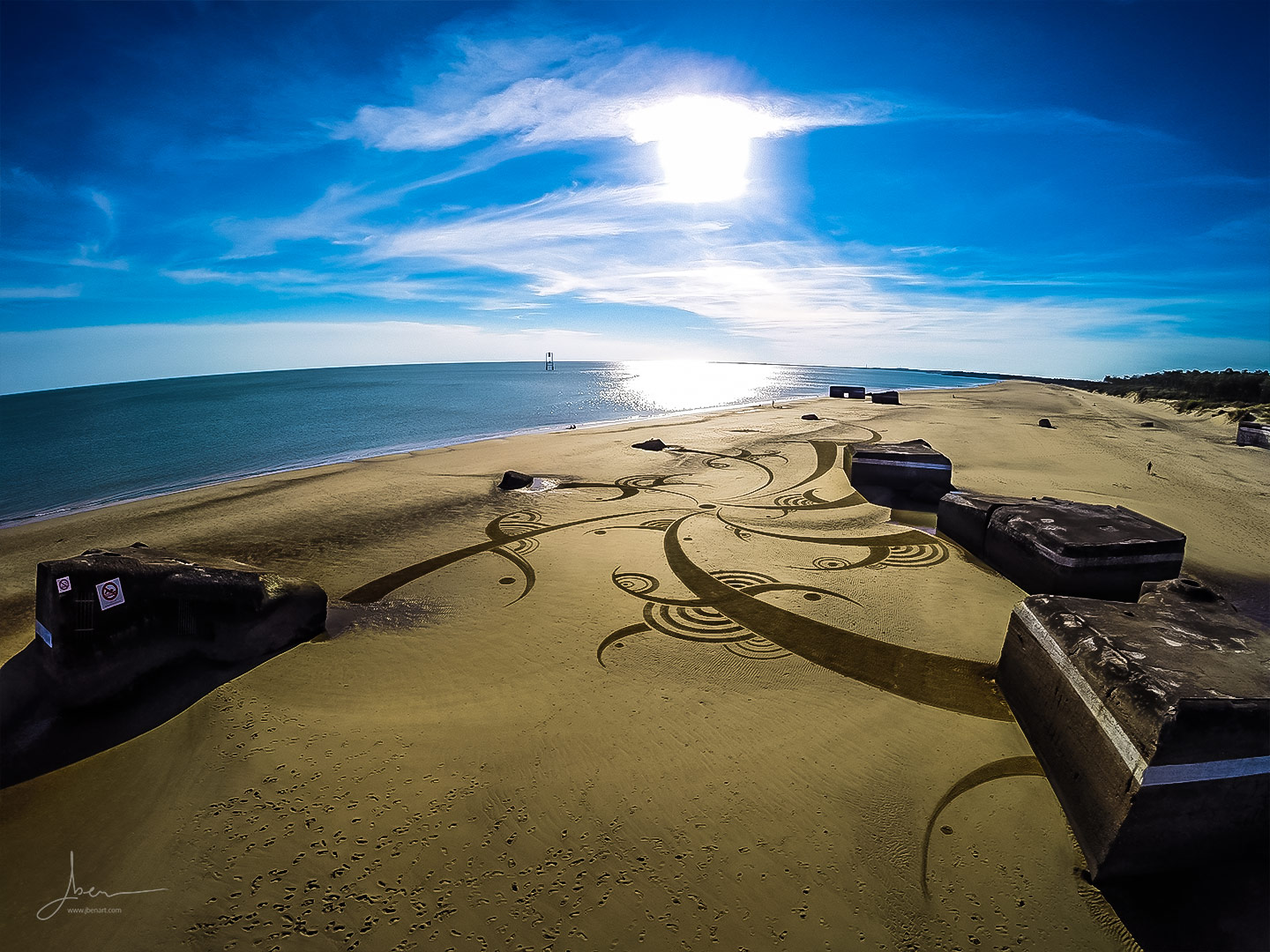 Beach art virgules jointes